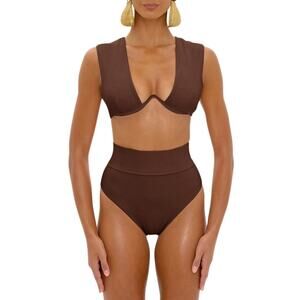 Andrea Iyamah Kuwa Cocoa Bikini Top